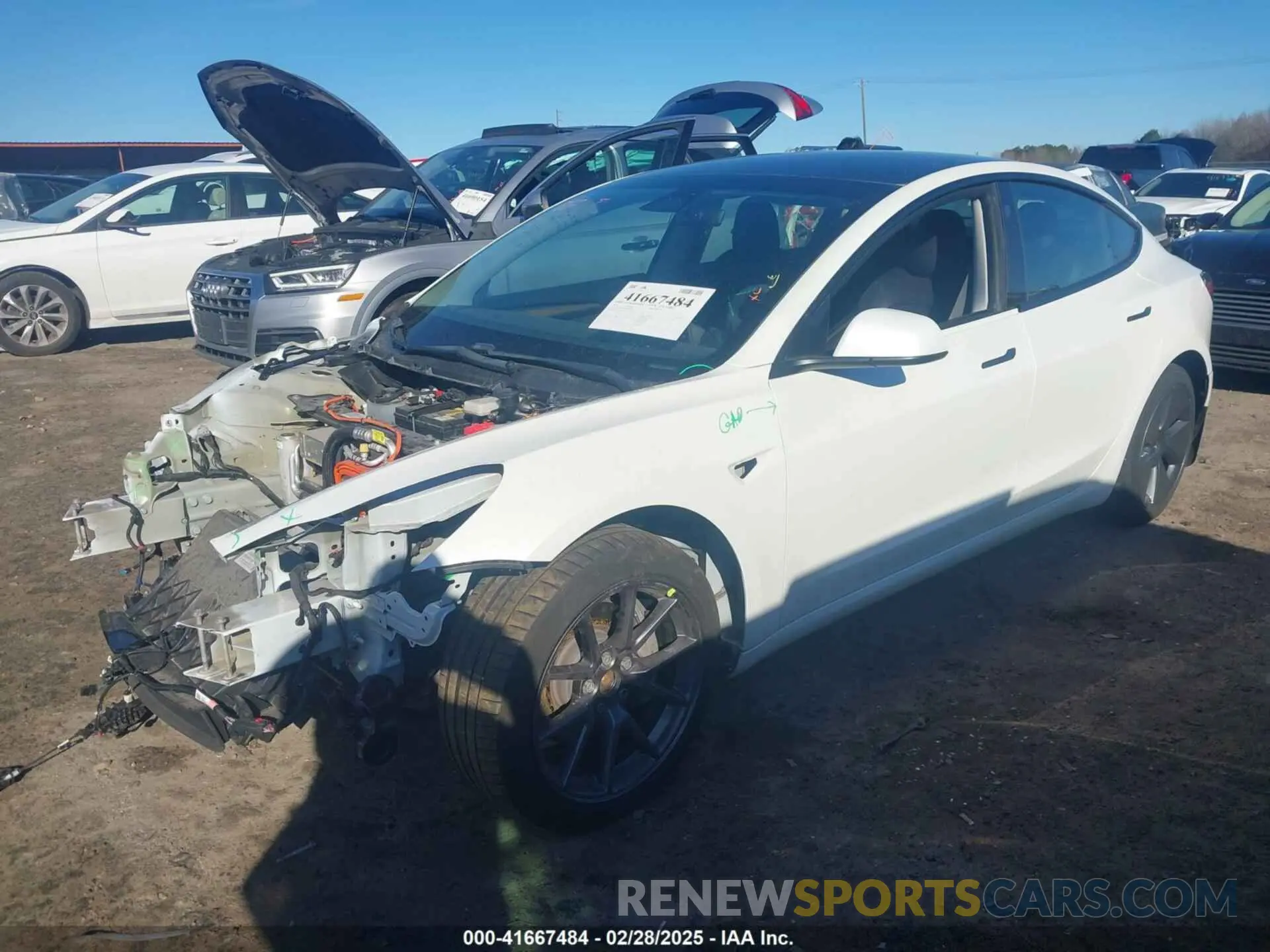 2 fotografías del automóvil dañado 5YJ3E1EB1MF062593 TESLA MODEL 3 2021