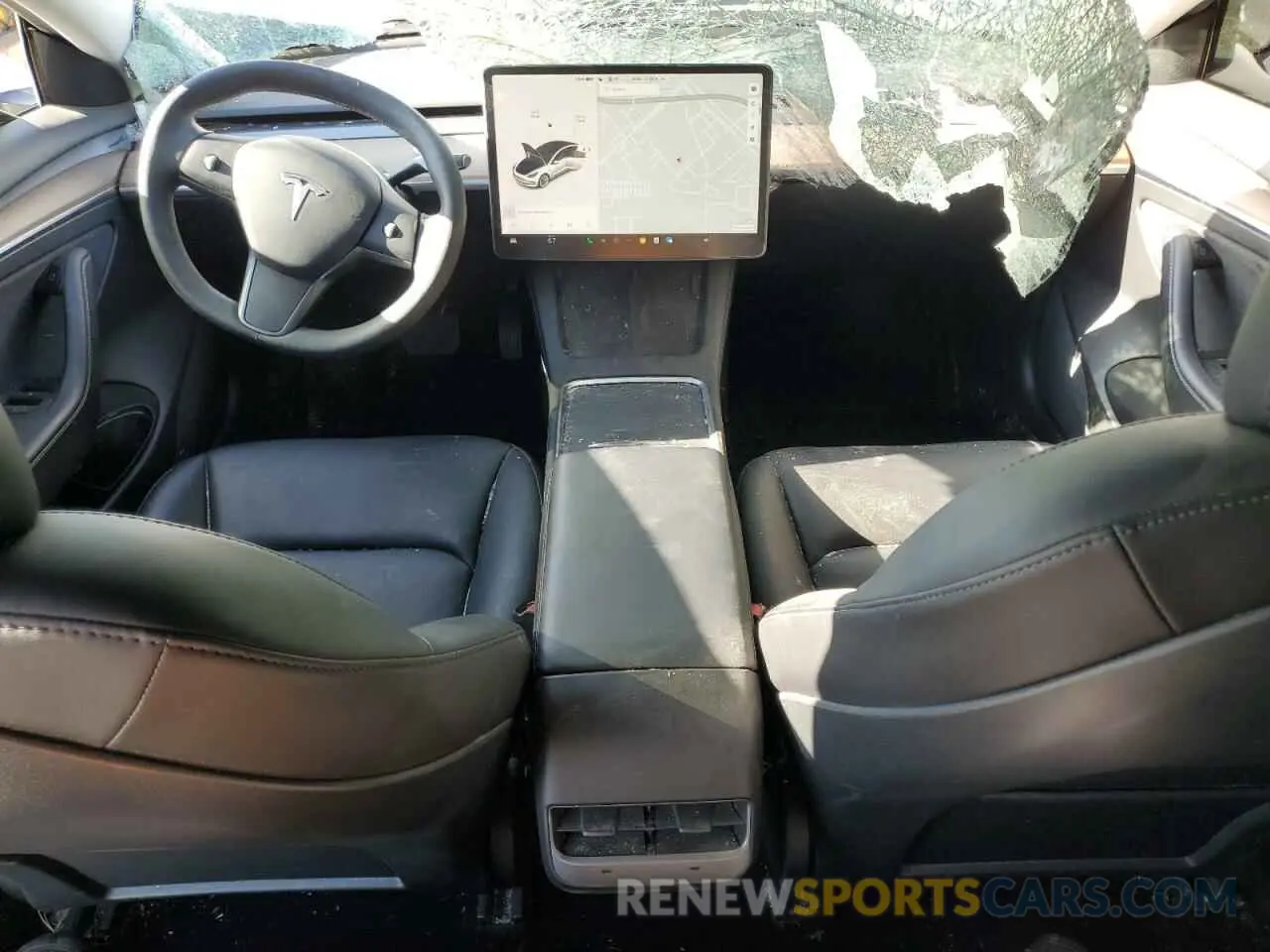 8 fotografías del automóvil dañado 5YJ3E1EB1MF064716 TESLA MODEL 3 2021