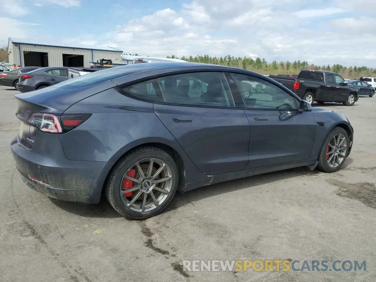 3 fotografías del automóvil dañado 5YJ3E1EB1MF850239 TESLA MODEL 3 2021