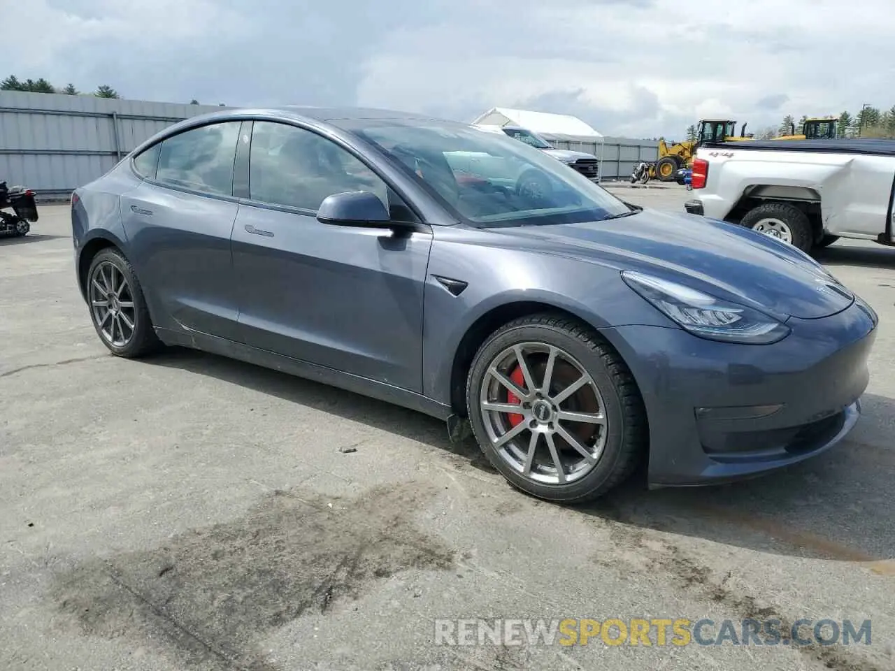 4 fotografías del automóvil dañado 5YJ3E1EB1MF850239 TESLA MODEL 3 2021
