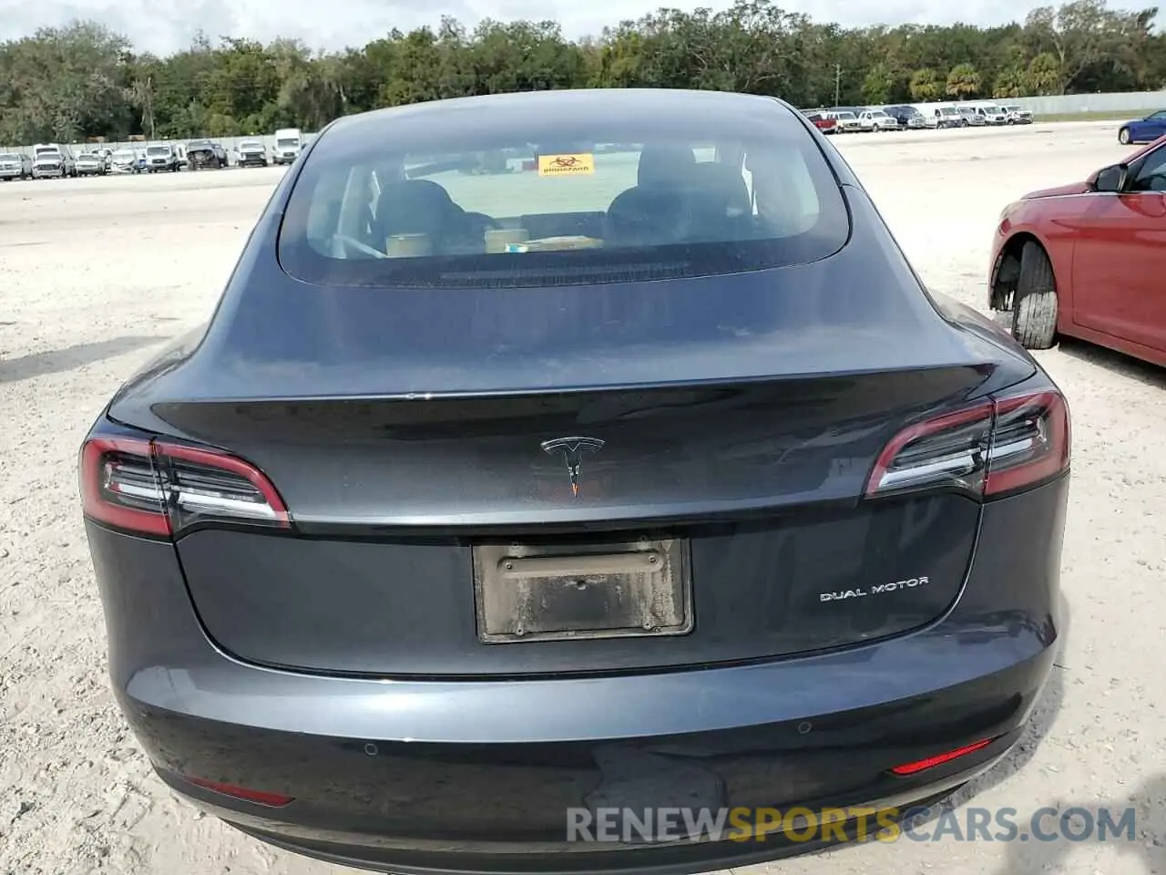 6 fotografías del automóvil dañado 5YJ3E1EB1MF869423 TESLA MODEL 3 2021
