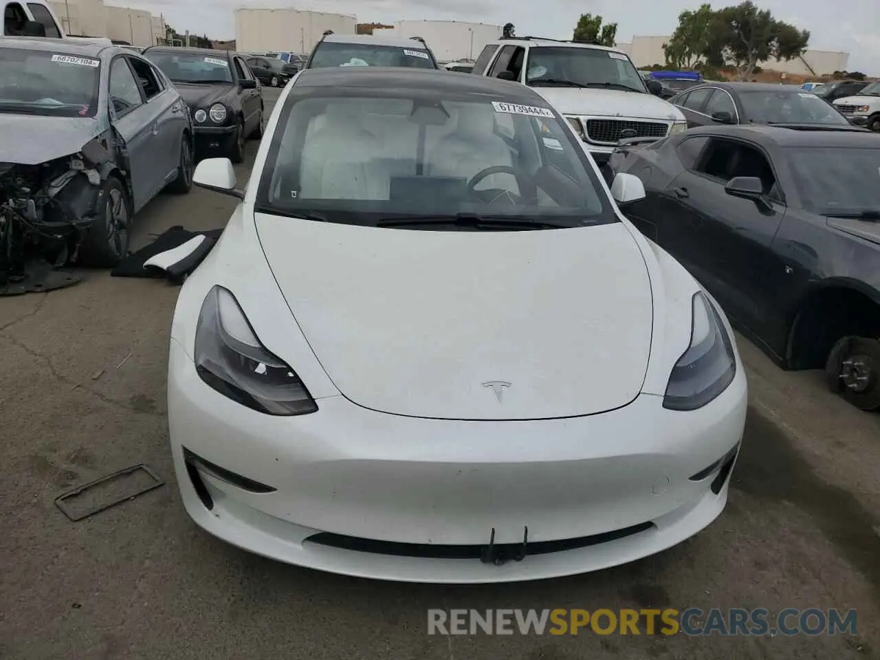 5 fotografías del automóvil dañado 5YJ3E1EB1MF937669 TESLA MODEL 3 2021