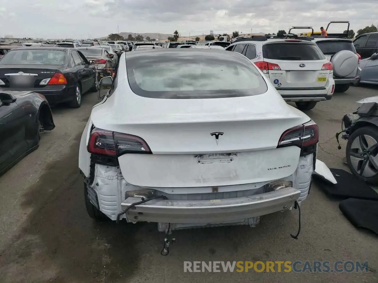 6 fotografías del automóvil dañado 5YJ3E1EB1MF937669 TESLA MODEL 3 2021