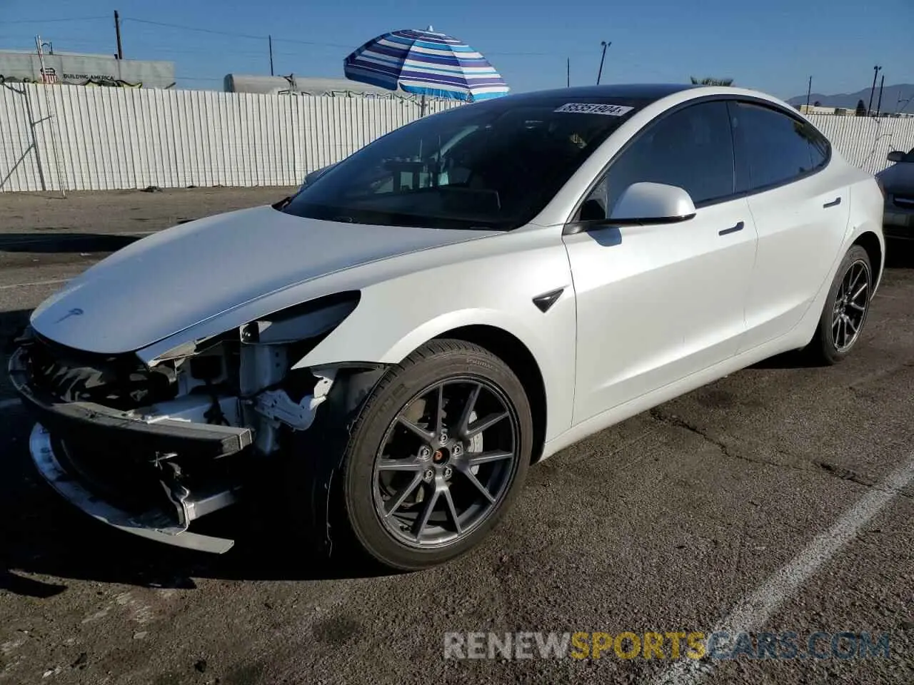 1 fotografías del automóvil dañado 5YJ3E1EB1MF938899 TESLA MODEL 3 2021