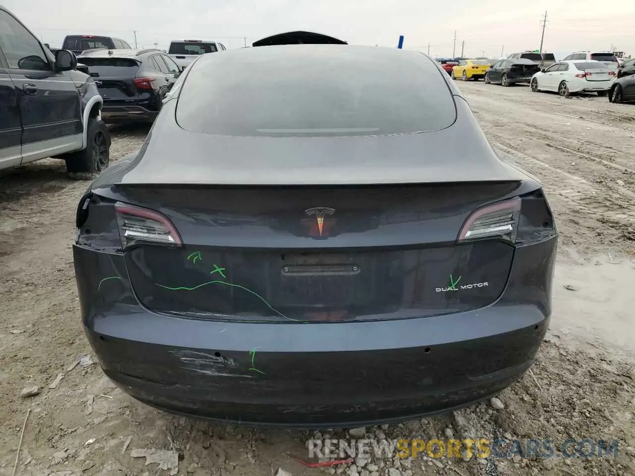 6 fotografías del automóvil dañado 5YJ3E1EB1MF974852 TESLA MODEL 3 2021