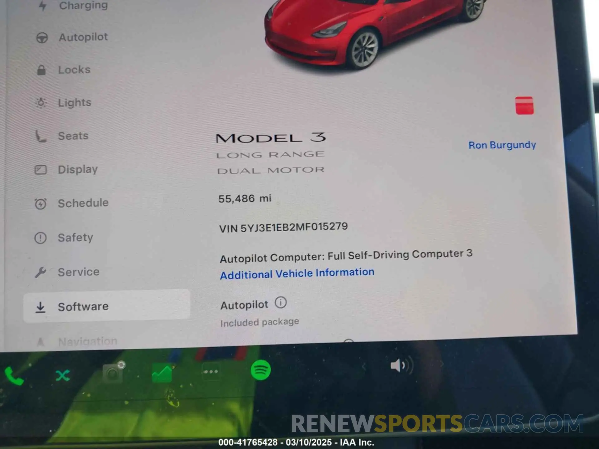 15 fotografías del automóvil dañado 5YJ3E1EB2MF015279 TESLA MODEL 3 2021