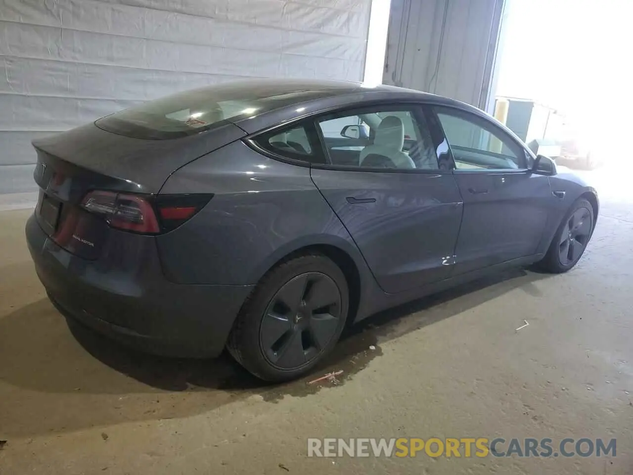 3 fotografías del automóvil dañado 5YJ3E1EB2MF036486 TESLA MODEL 3 2021