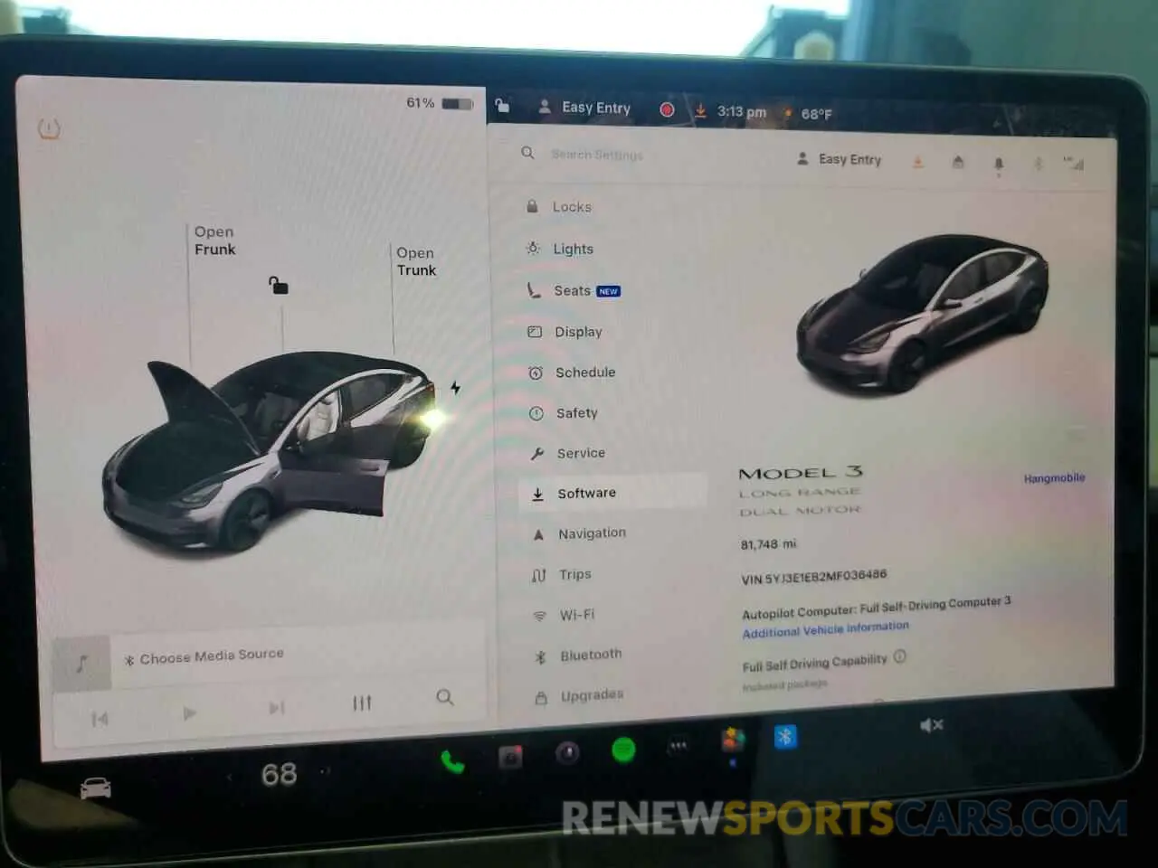 9 fotografías del automóvil dañado 5YJ3E1EB2MF036486 TESLA MODEL 3 2021
