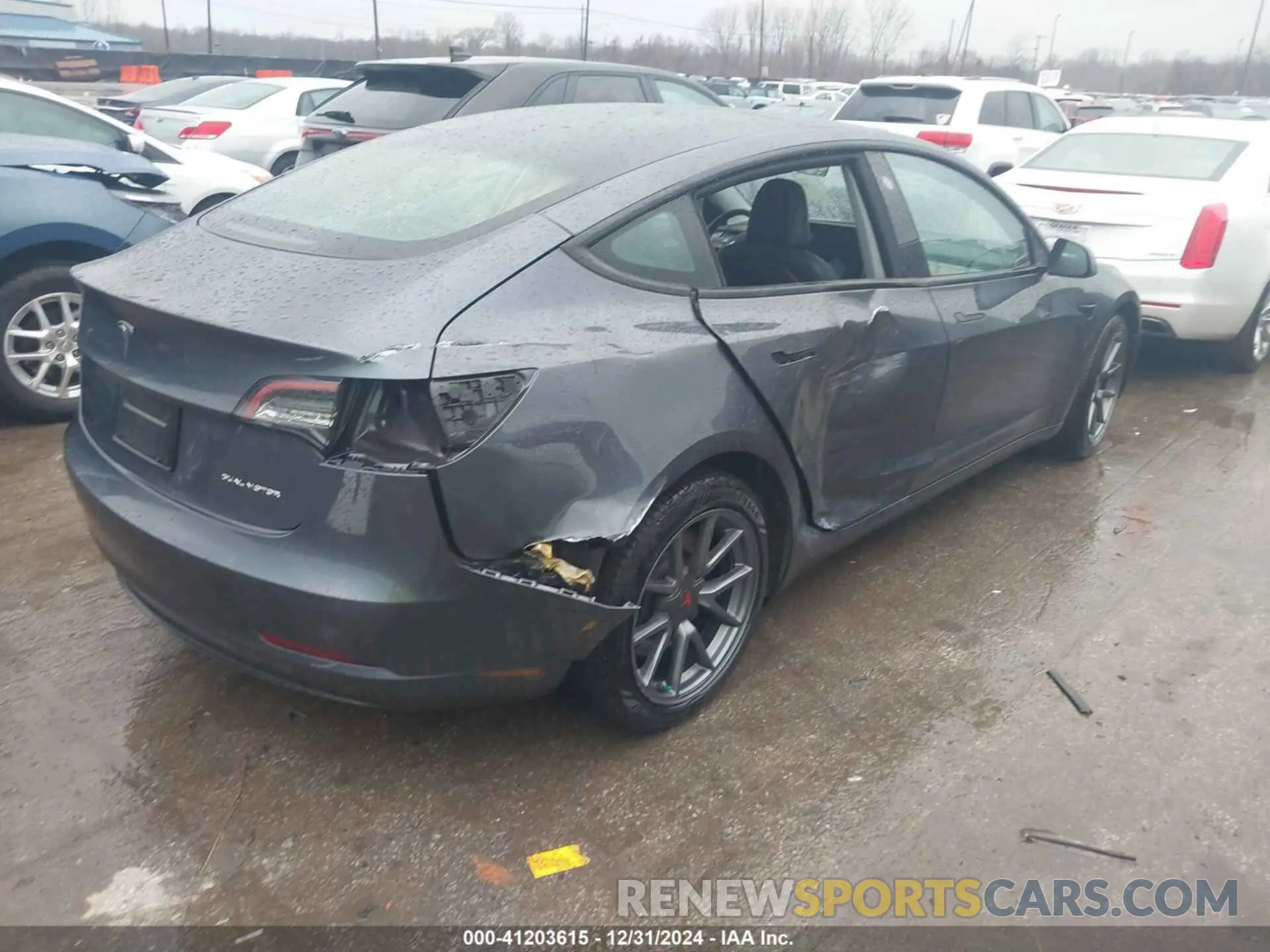 4 fotografías del automóvil dañado 5YJ3E1EB2MF037167 TESLA MODEL 3 2021