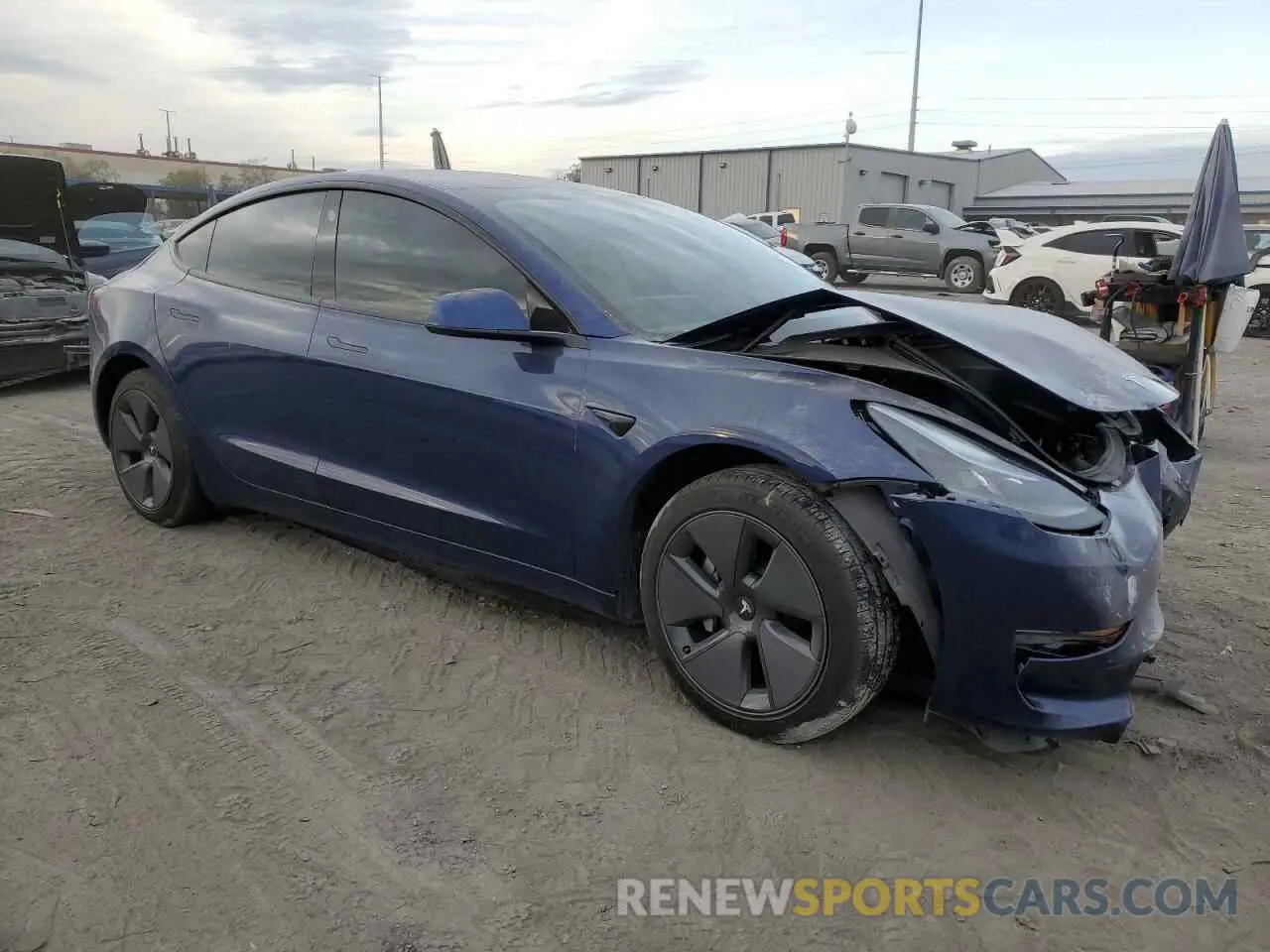 4 fotografías del automóvil dañado 5YJ3E1EB2MF055863 TESLA MODEL 3 2021