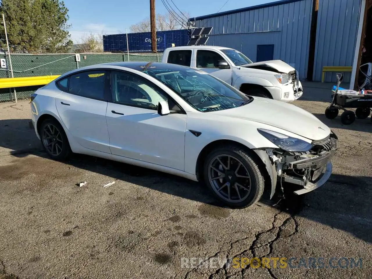 4 fotografías del automóvil dañado 5YJ3E1EB2MF065518 TESLA MODEL 3 2021