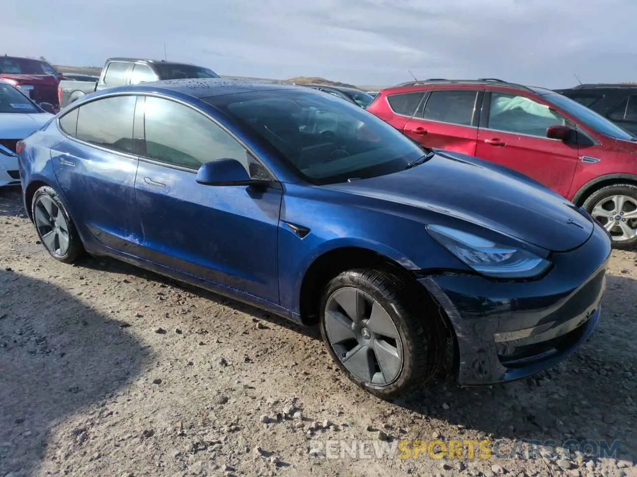 4 fotografías del automóvil dañado 5YJ3E1EB2MF862092 TESLA MODEL 3 2021