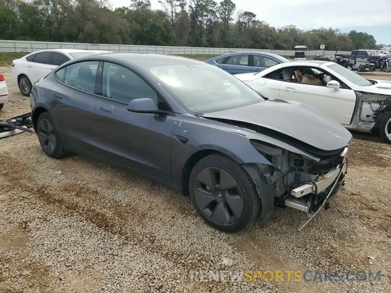 4 fotografías del automóvil dañado 5YJ3E1EB2MF902557 TESLA MODEL 3 2021