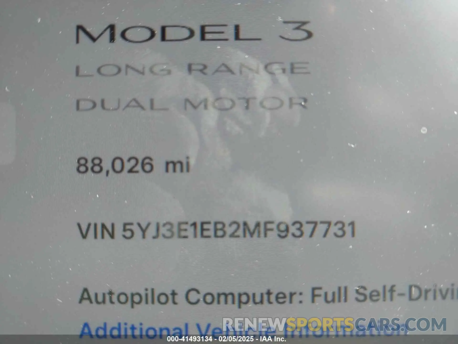 16 fotografías del automóvil dañado 5YJ3E1EB2MF937731 TESLA MODEL 3 2021