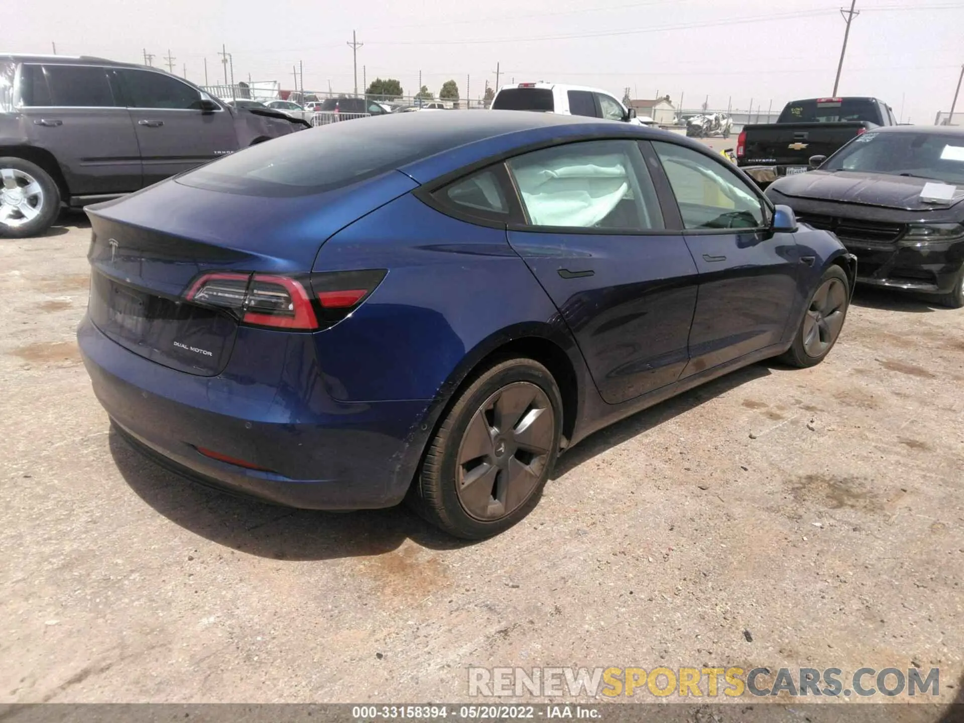 4 fotografías del automóvil dañado 5YJ3E1EB2MF974889 TESLA MODEL 3 2021