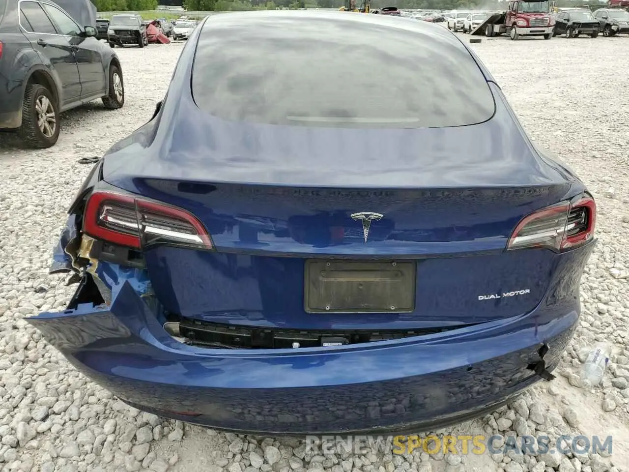 6 fotografías del automóvil dañado 5YJ3E1EB2MF980448 TESLA MODEL 3 2021