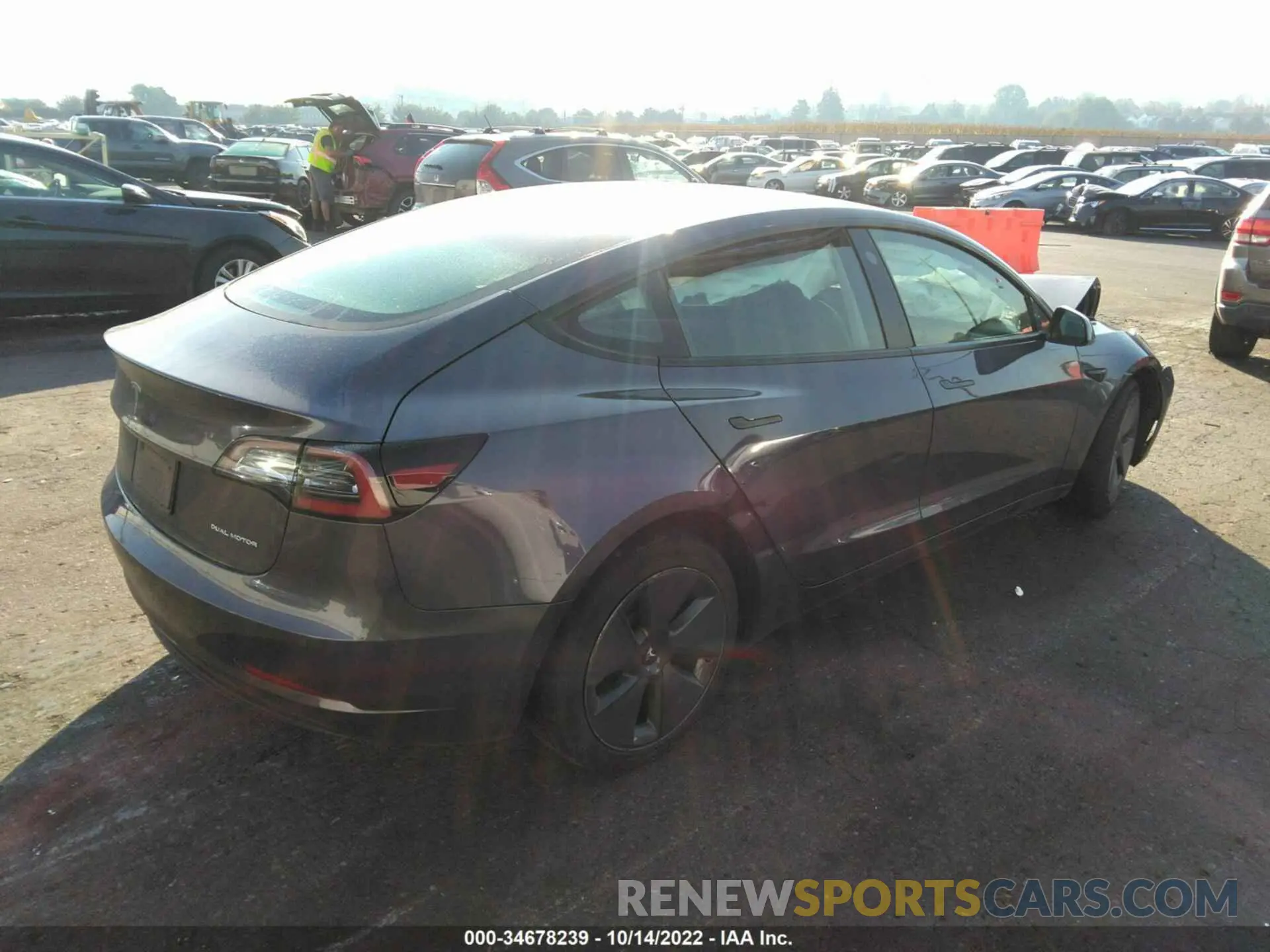 4 fotografías del automóvil dañado 5YJ3E1EB2MF995922 TESLA MODEL 3 2021