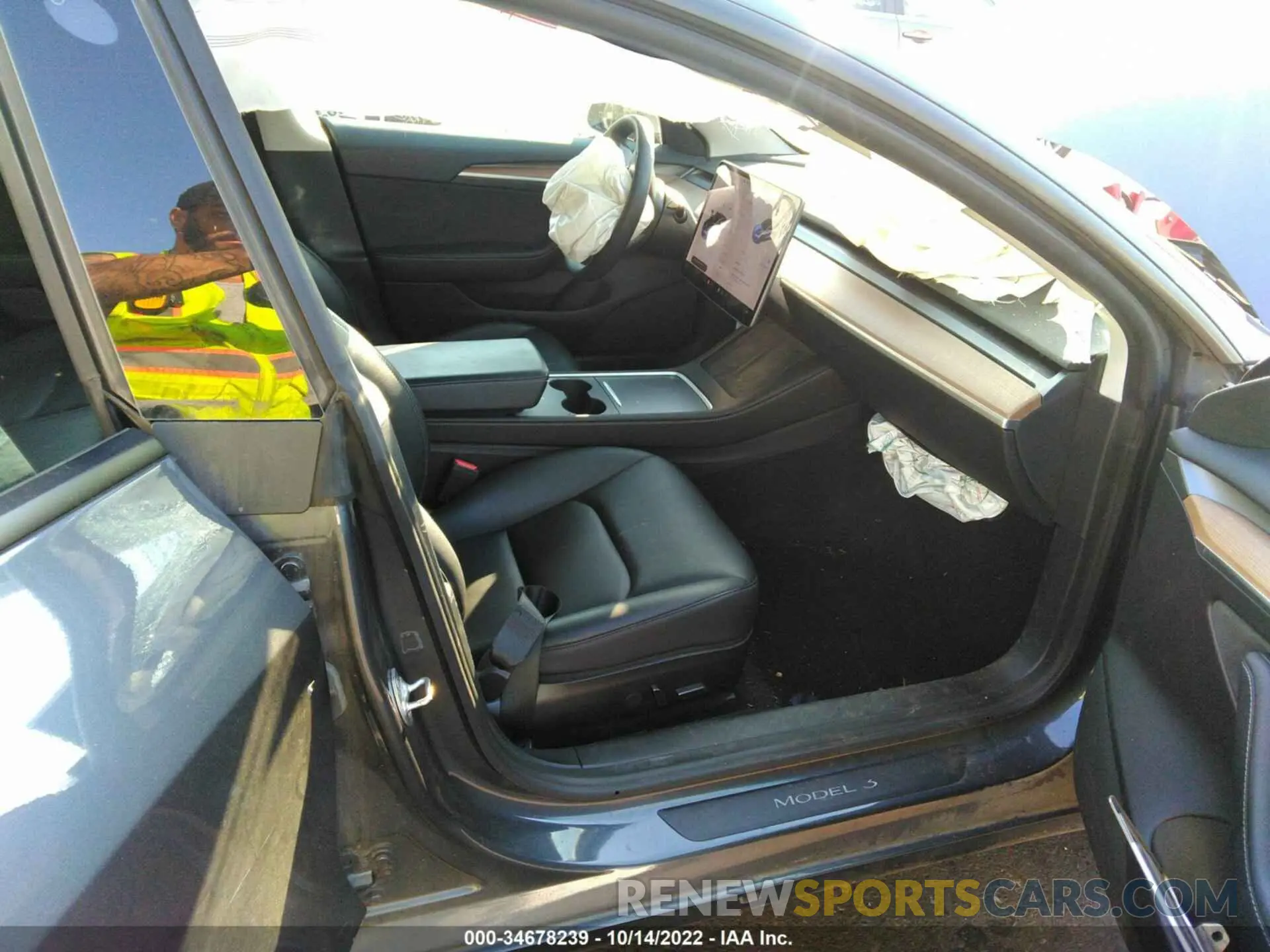 5 fotografías del automóvil dañado 5YJ3E1EB2MF995922 TESLA MODEL 3 2021