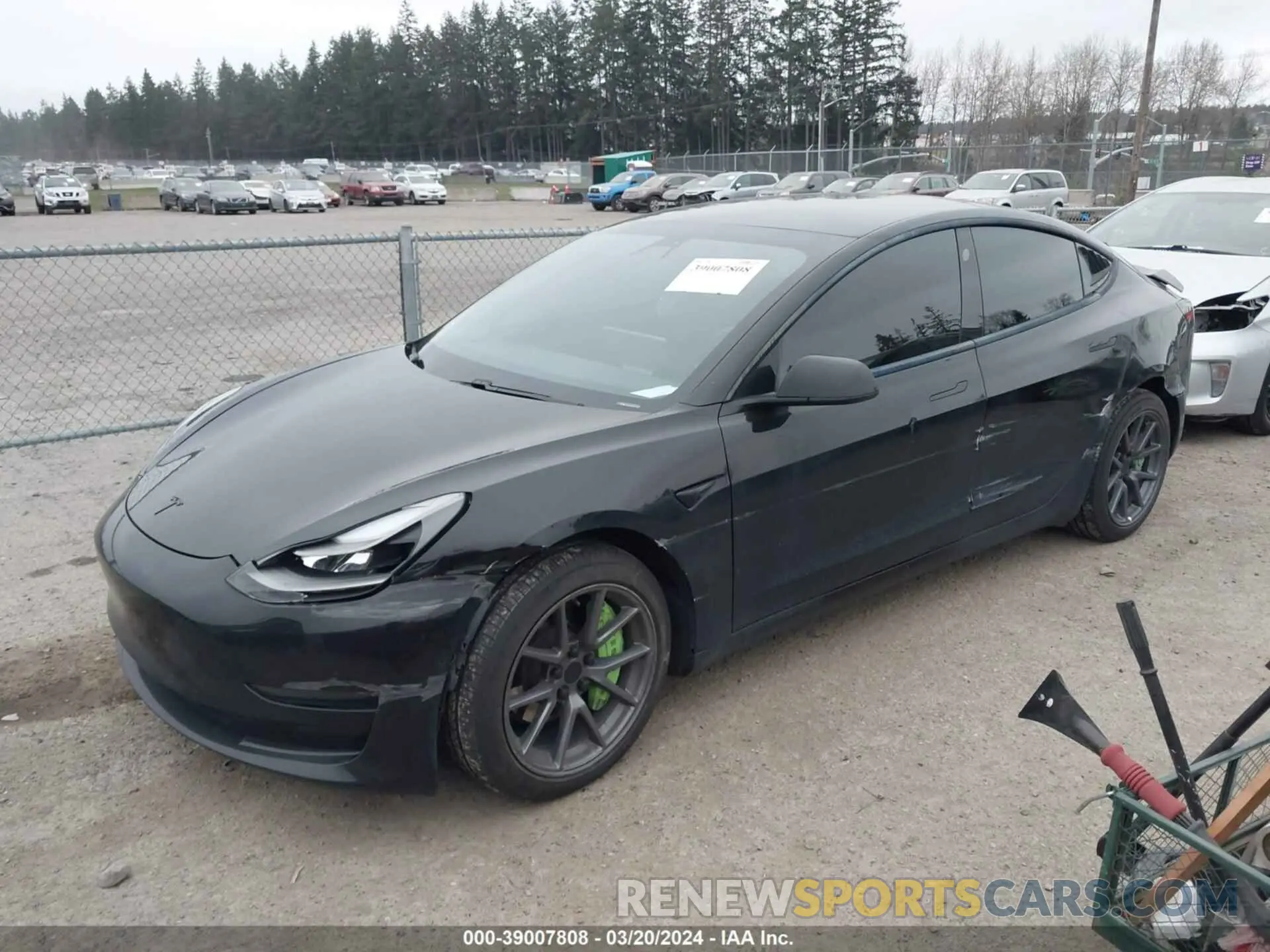 2 fotografías del automóvil dañado 5YJ3E1EB3MF002296 TESLA MODEL 3 2021