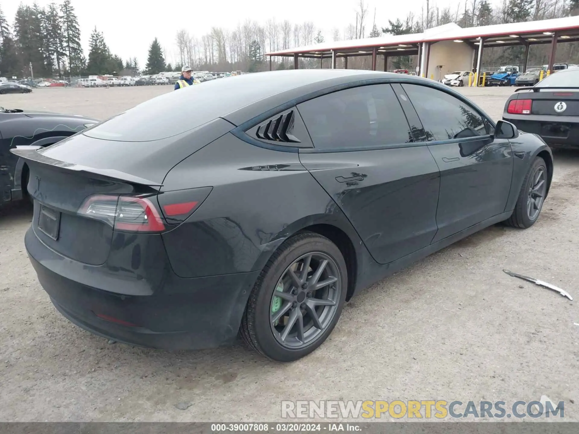 4 fotografías del automóvil dañado 5YJ3E1EB3MF002296 TESLA MODEL 3 2021
