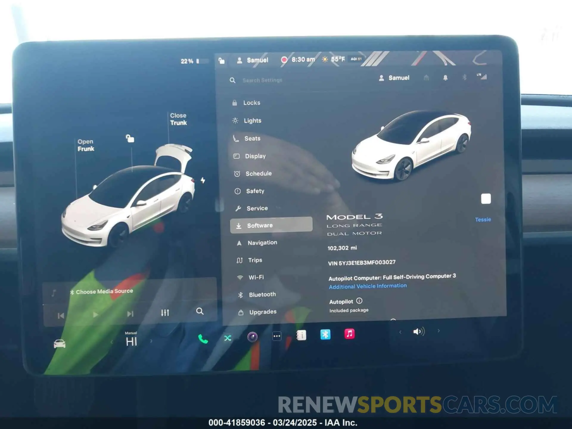 7 fotografías del automóvil dañado 5YJ3E1EB3MF003027 TESLA MODEL 3 2021