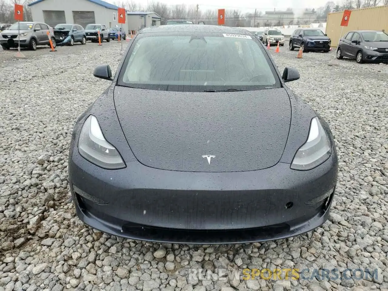 5 fotografías del automóvil dañado 5YJ3E1EB3MF019695 TESLA MODEL 3 2021