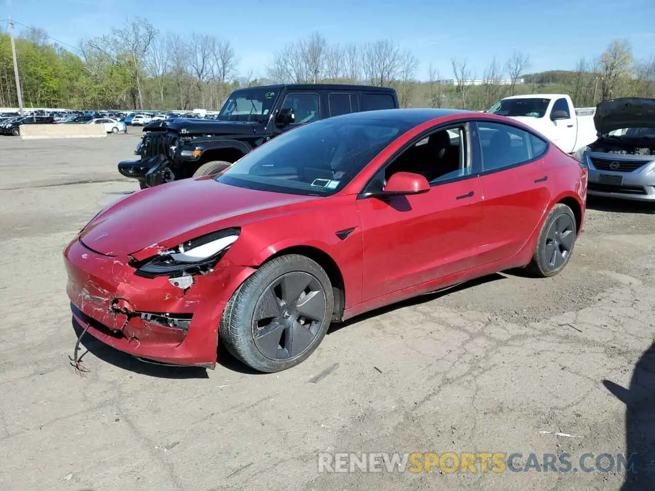 1 fotografías del automóvil dañado 5YJ3E1EB3MF055869 TESLA MODEL 3 2021