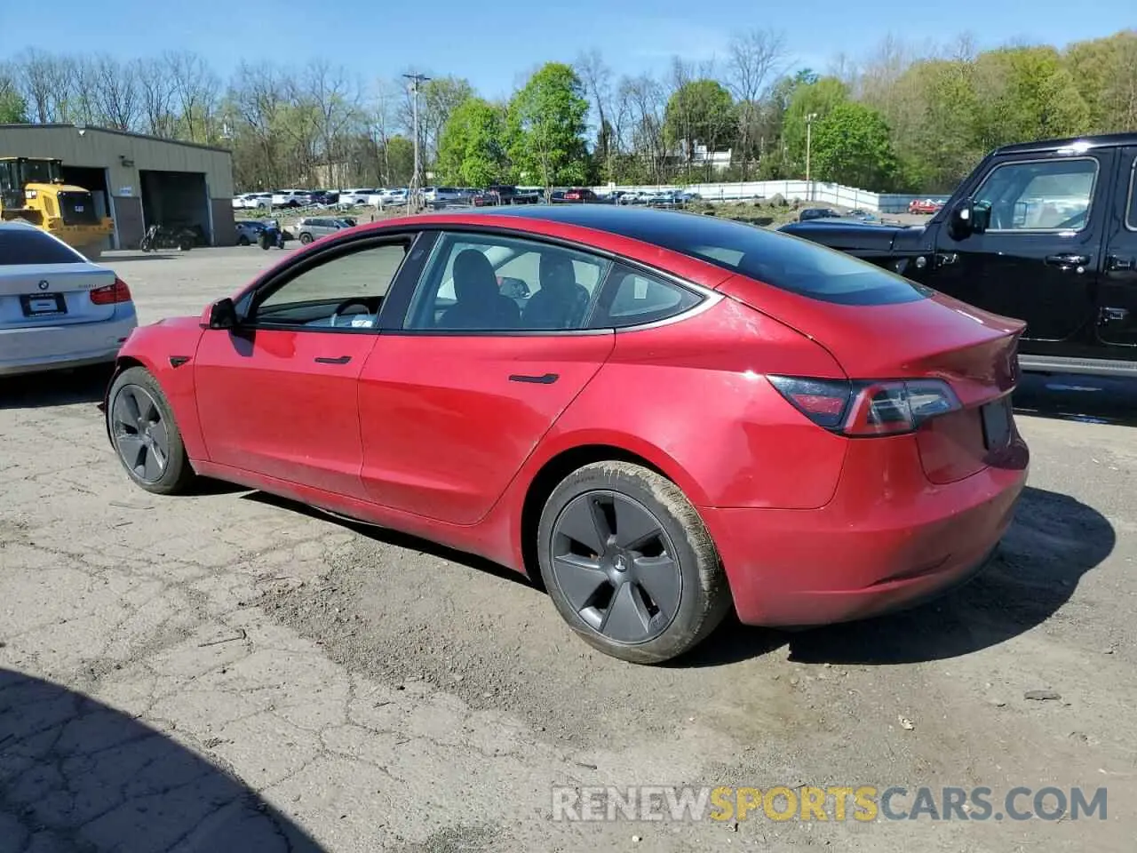 2 fotografías del automóvil dañado 5YJ3E1EB3MF055869 TESLA MODEL 3 2021