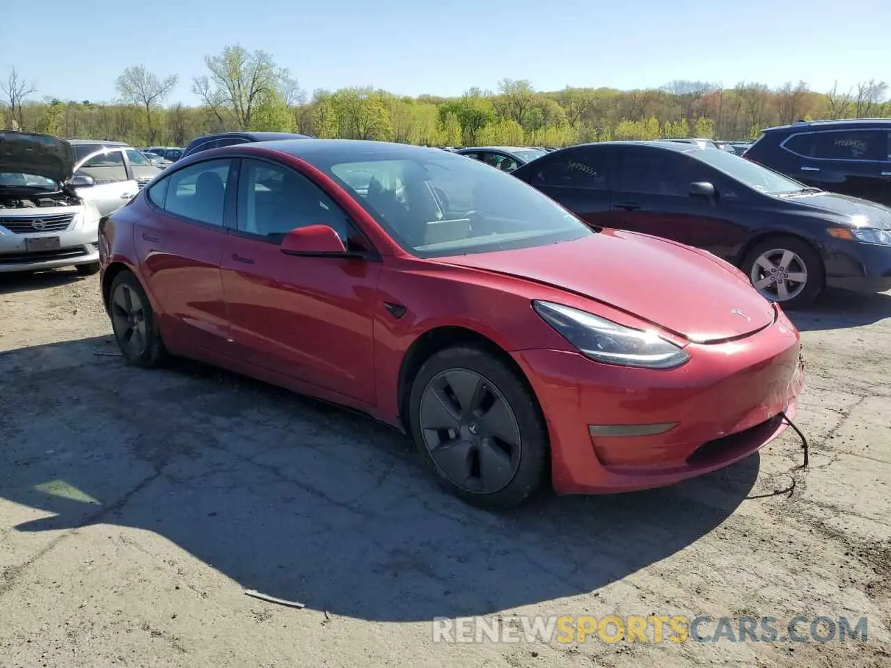 4 fotografías del automóvil dañado 5YJ3E1EB3MF055869 TESLA MODEL 3 2021