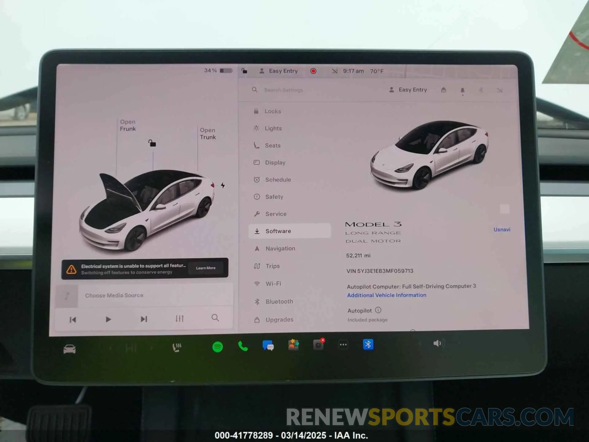 7 fotografías del automóvil dañado 5YJ3E1EB3MF059713 TESLA MODEL 3 2021