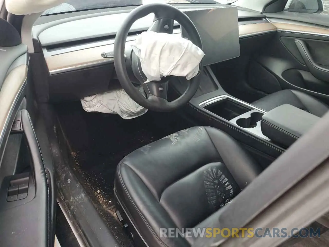 8 fotografías del automóvil dañado 5YJ3E1EB3MF068539 TESLA MODEL 3 2021