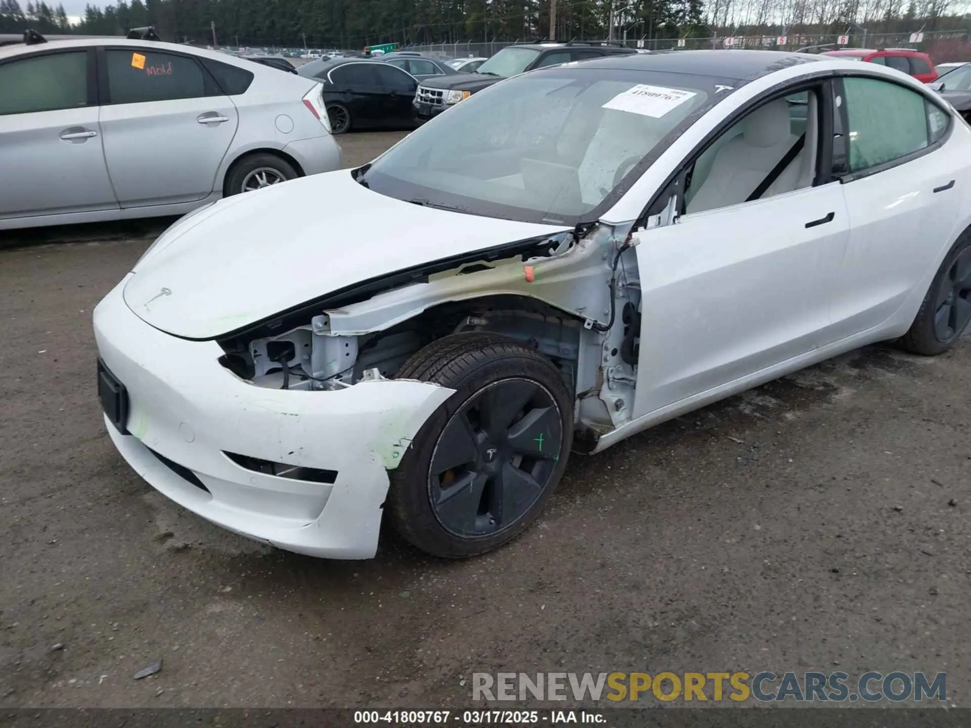 6 fotografías del automóvil dañado 5YJ3E1EB3MF856009 TESLA MODEL 3 2021