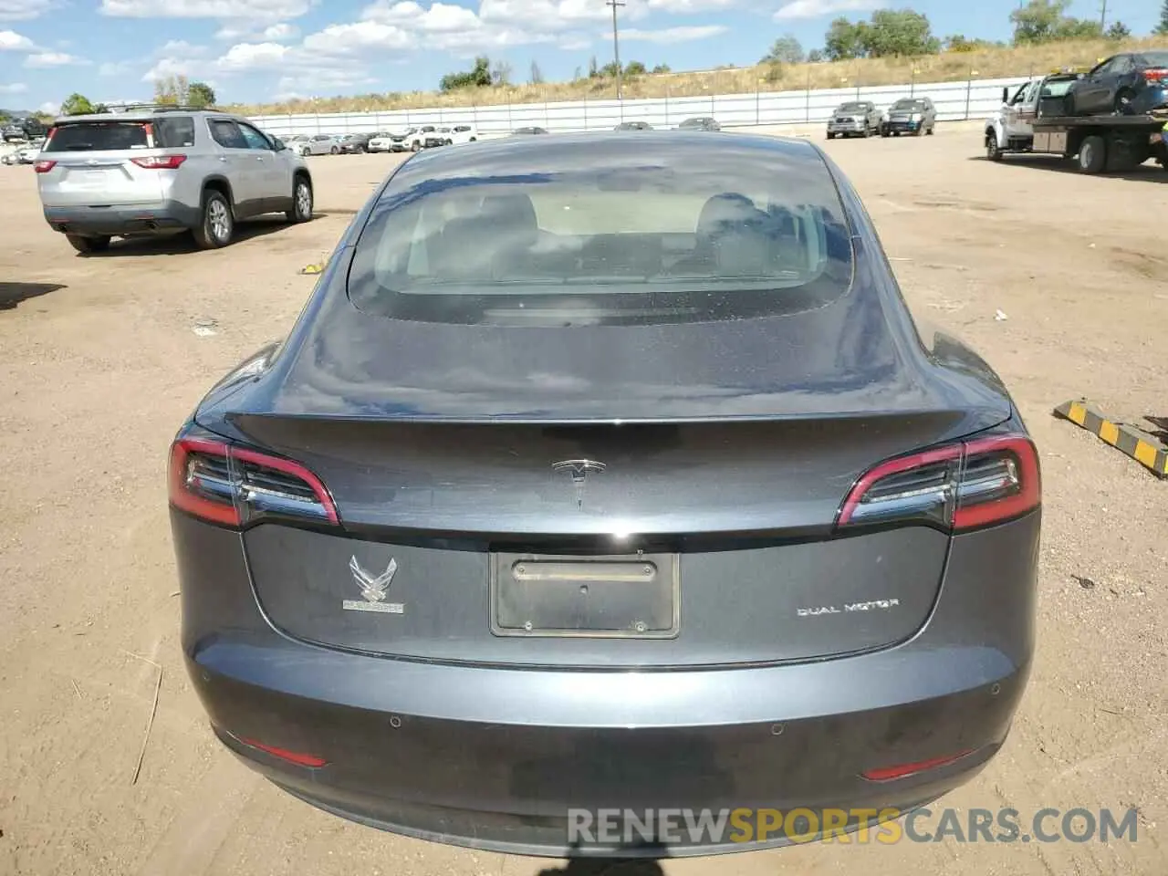 6 fotografías del automóvil dañado 5YJ3E1EB3MF862036 TESLA MODEL 3 2021