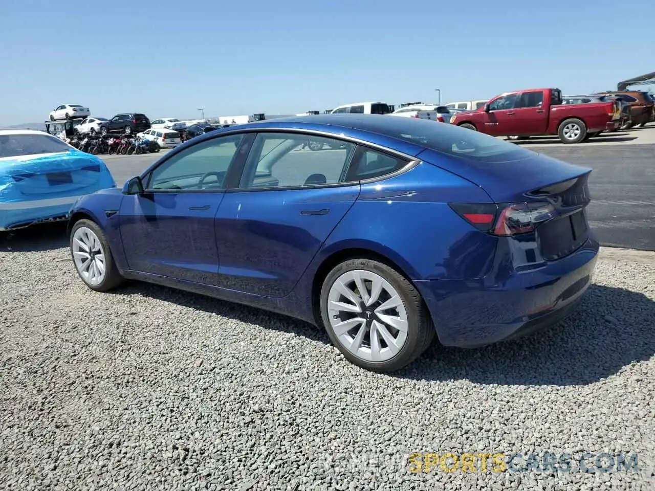 2 fotografías del automóvil dañado 5YJ3E1EB3MF916144 TESLA MODEL 3 2021