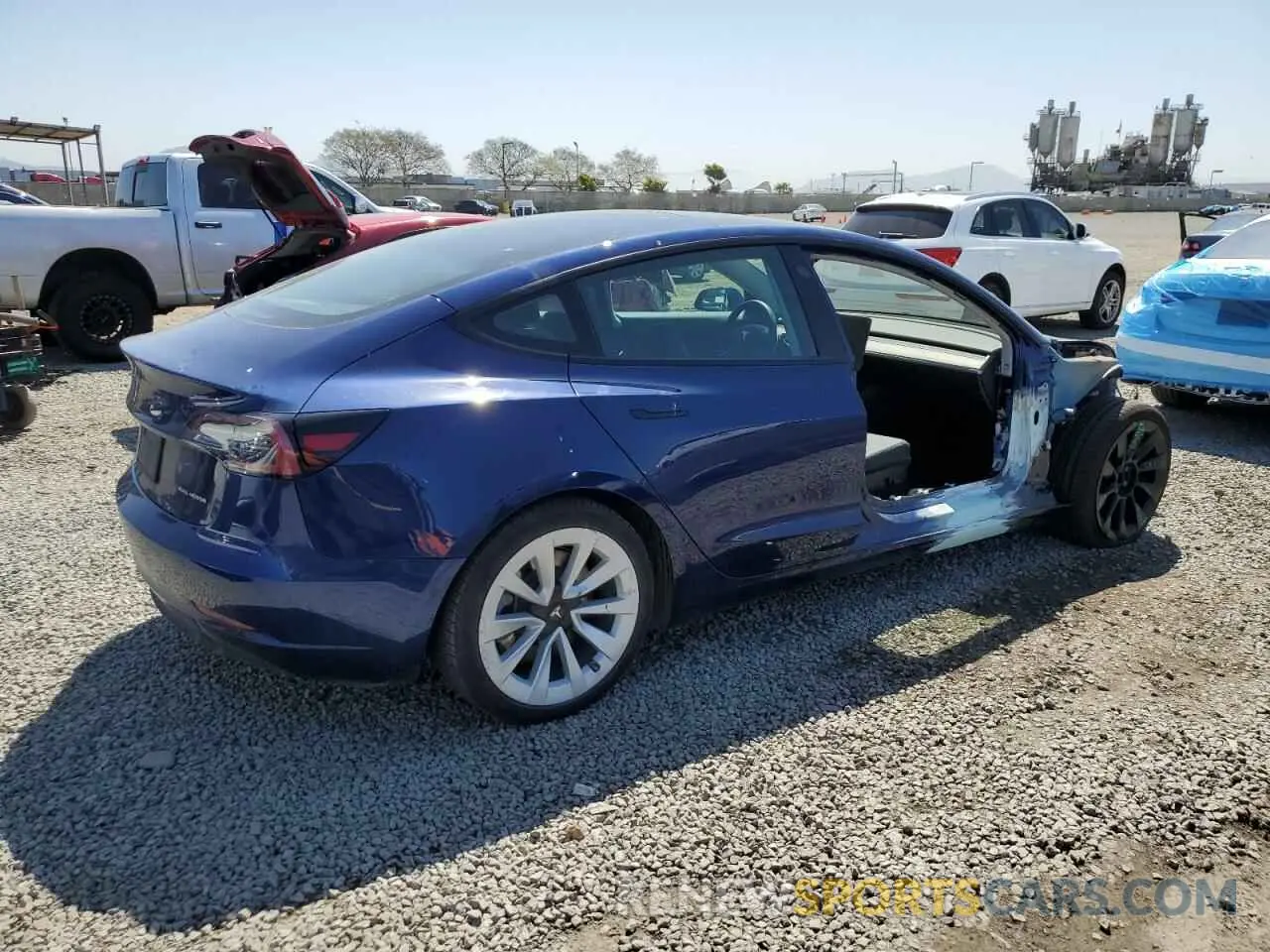 3 fotografías del automóvil dañado 5YJ3E1EB3MF916144 TESLA MODEL 3 2021