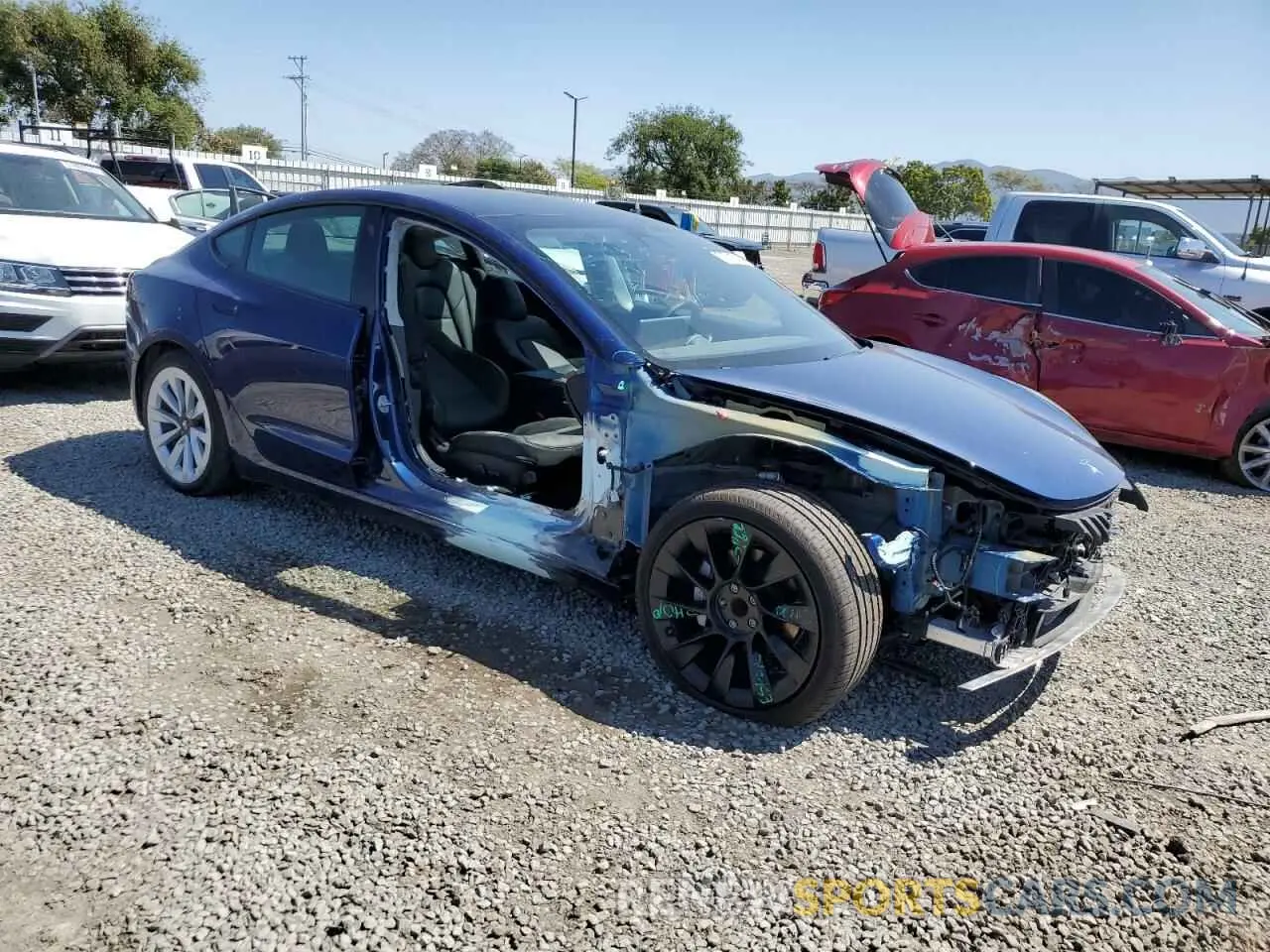 4 fotografías del automóvil dañado 5YJ3E1EB3MF916144 TESLA MODEL 3 2021