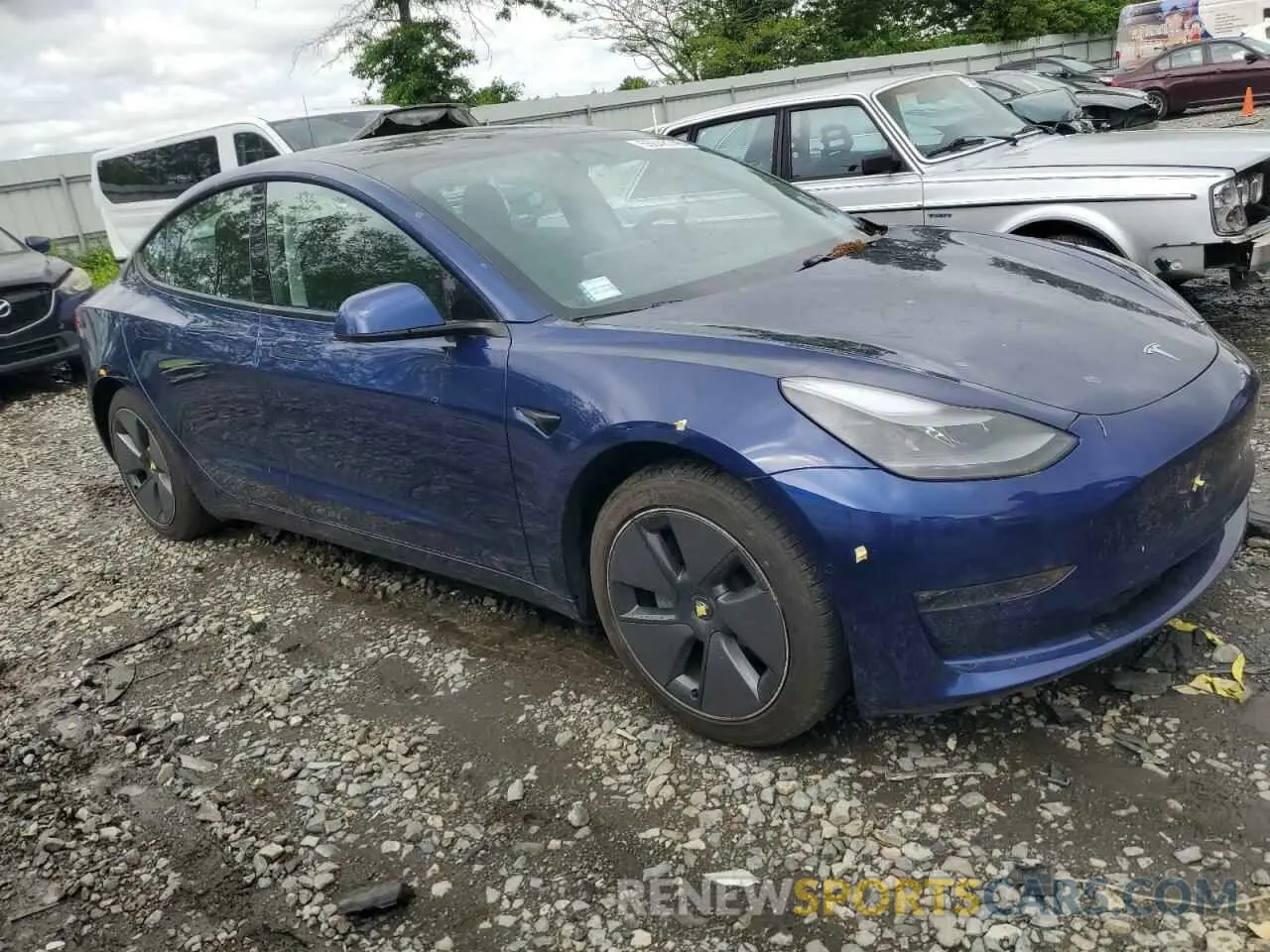 4 fotografías del automóvil dañado 5YJ3E1EB3MF924468 TESLA MODEL 3 2021