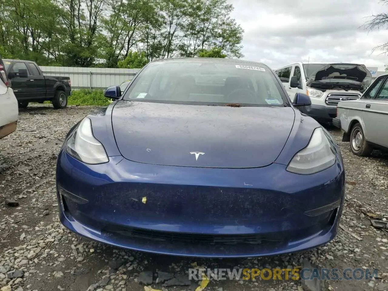 5 fotografías del automóvil dañado 5YJ3E1EB3MF924468 TESLA MODEL 3 2021