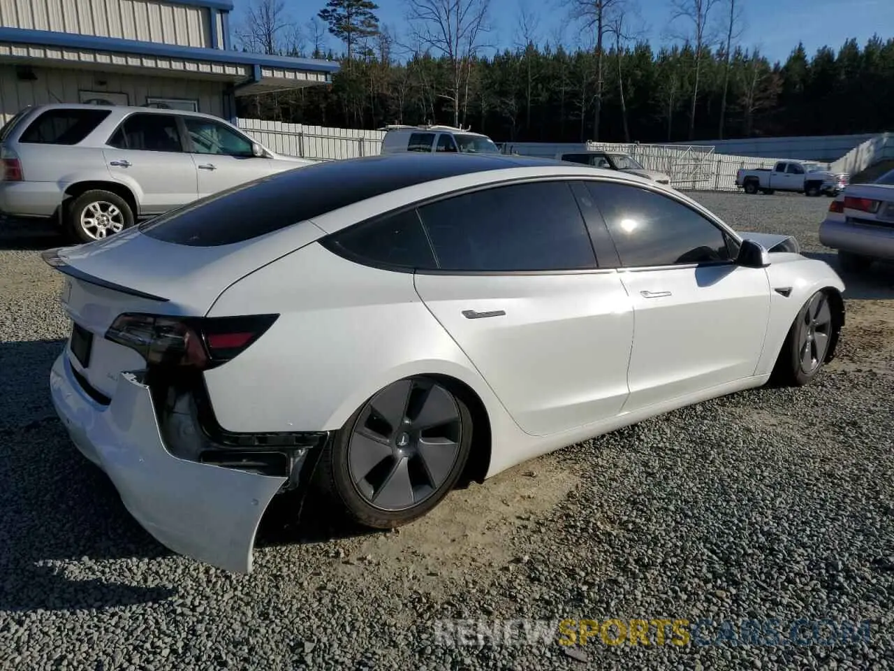3 fotografías del automóvil dañado 5YJ3E1EB3MF925068 TESLA MODEL 3 2021