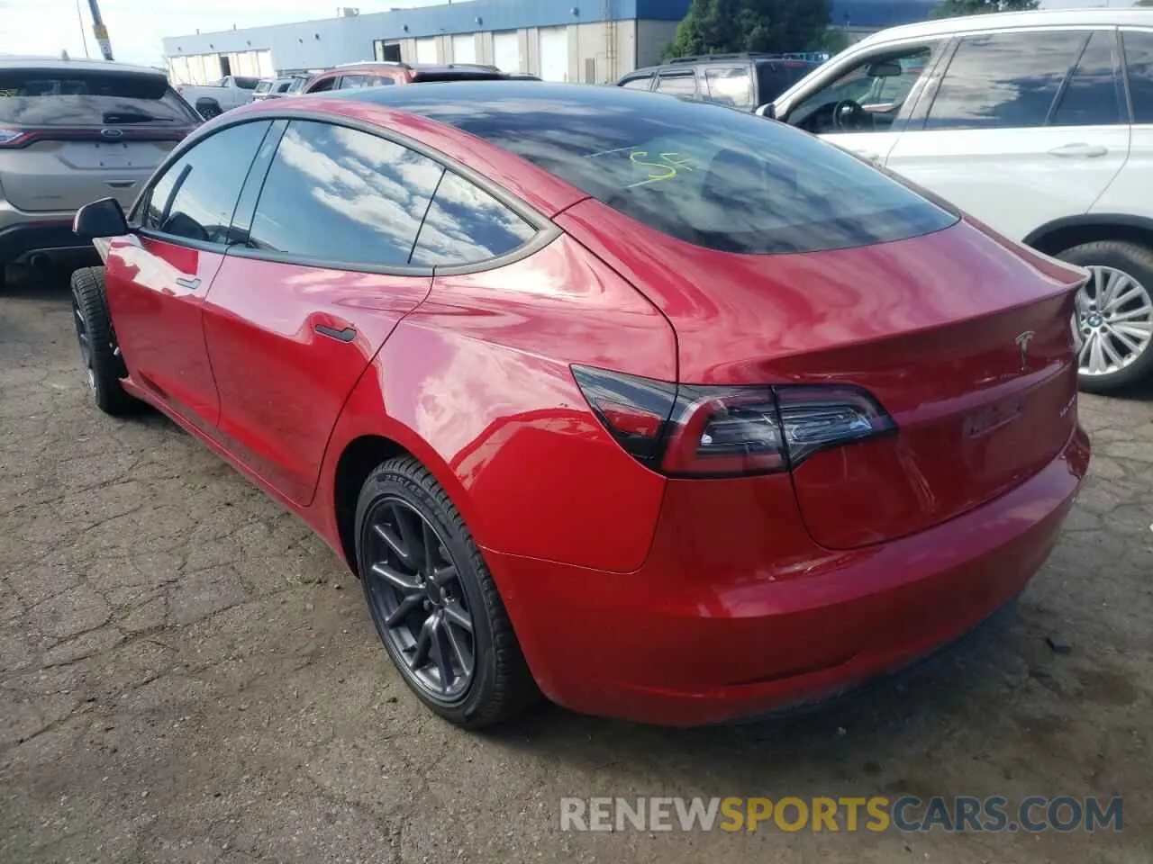 3 fotografías del automóvil dañado 5YJ3E1EB3MF973248 TESLA MODEL 3 2021