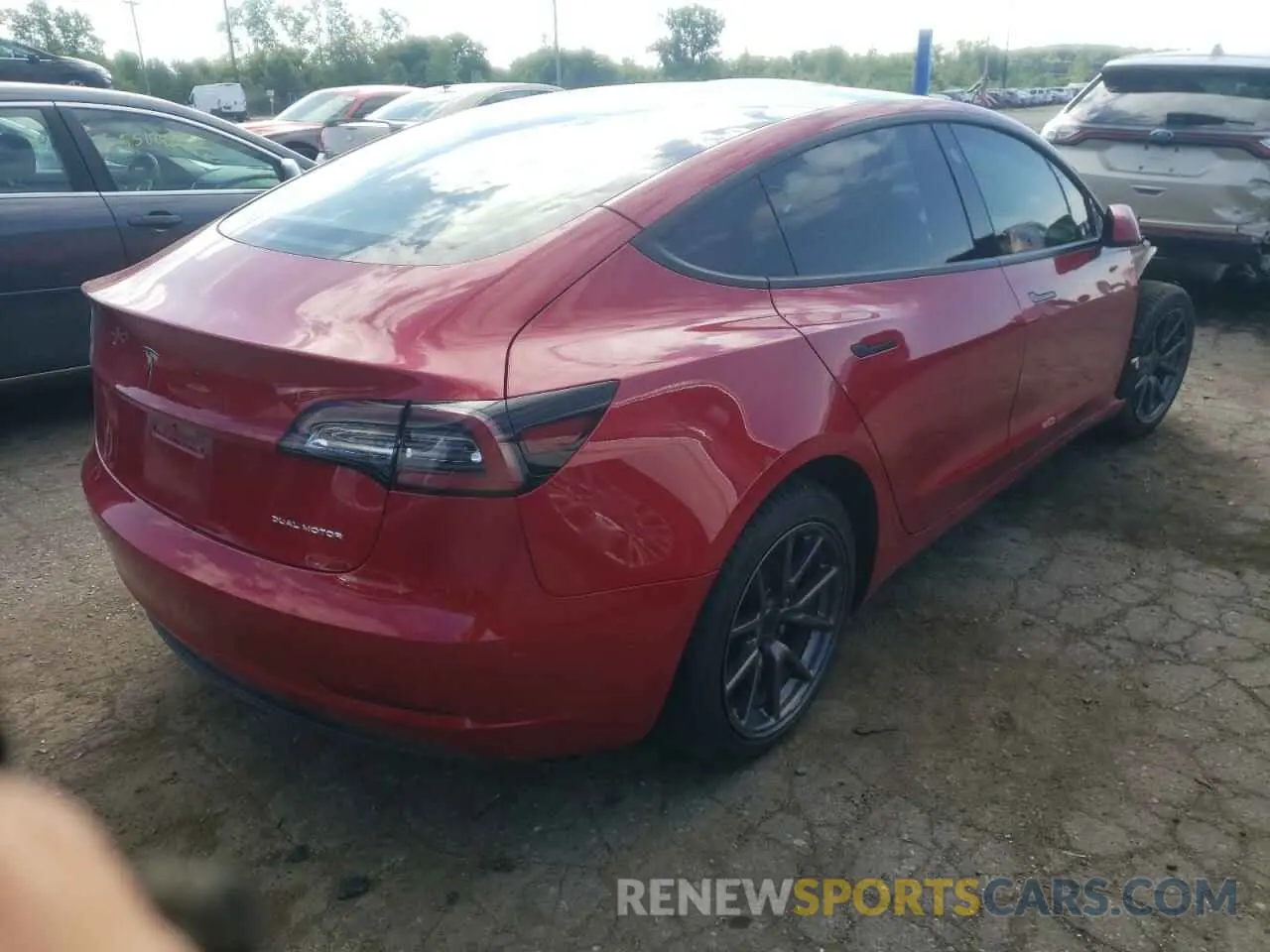4 fotografías del automóvil dañado 5YJ3E1EB3MF973248 TESLA MODEL 3 2021