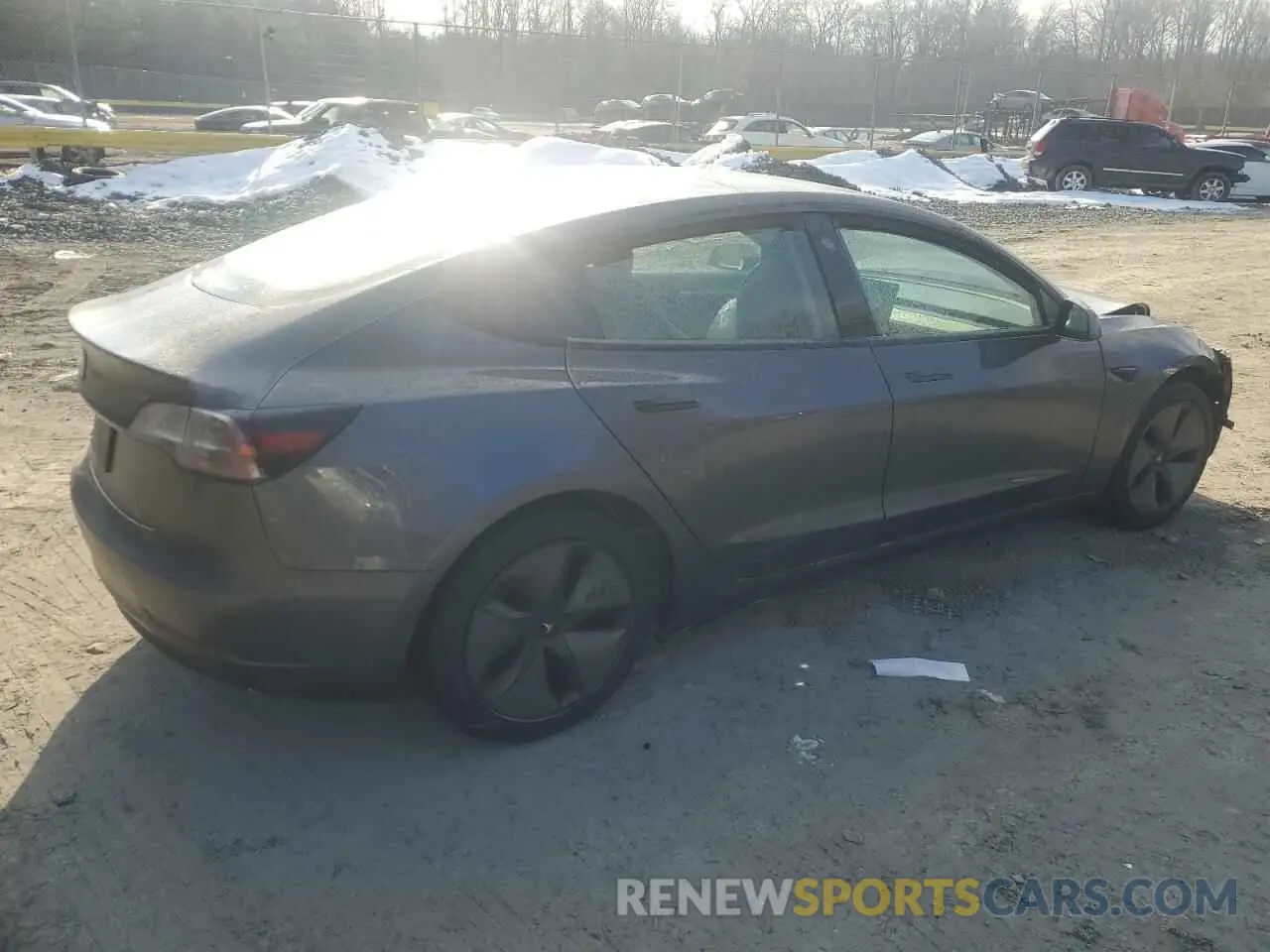 3 fotografías del automóvil dañado 5YJ3E1EB3MF979714 TESLA MODEL 3 2021