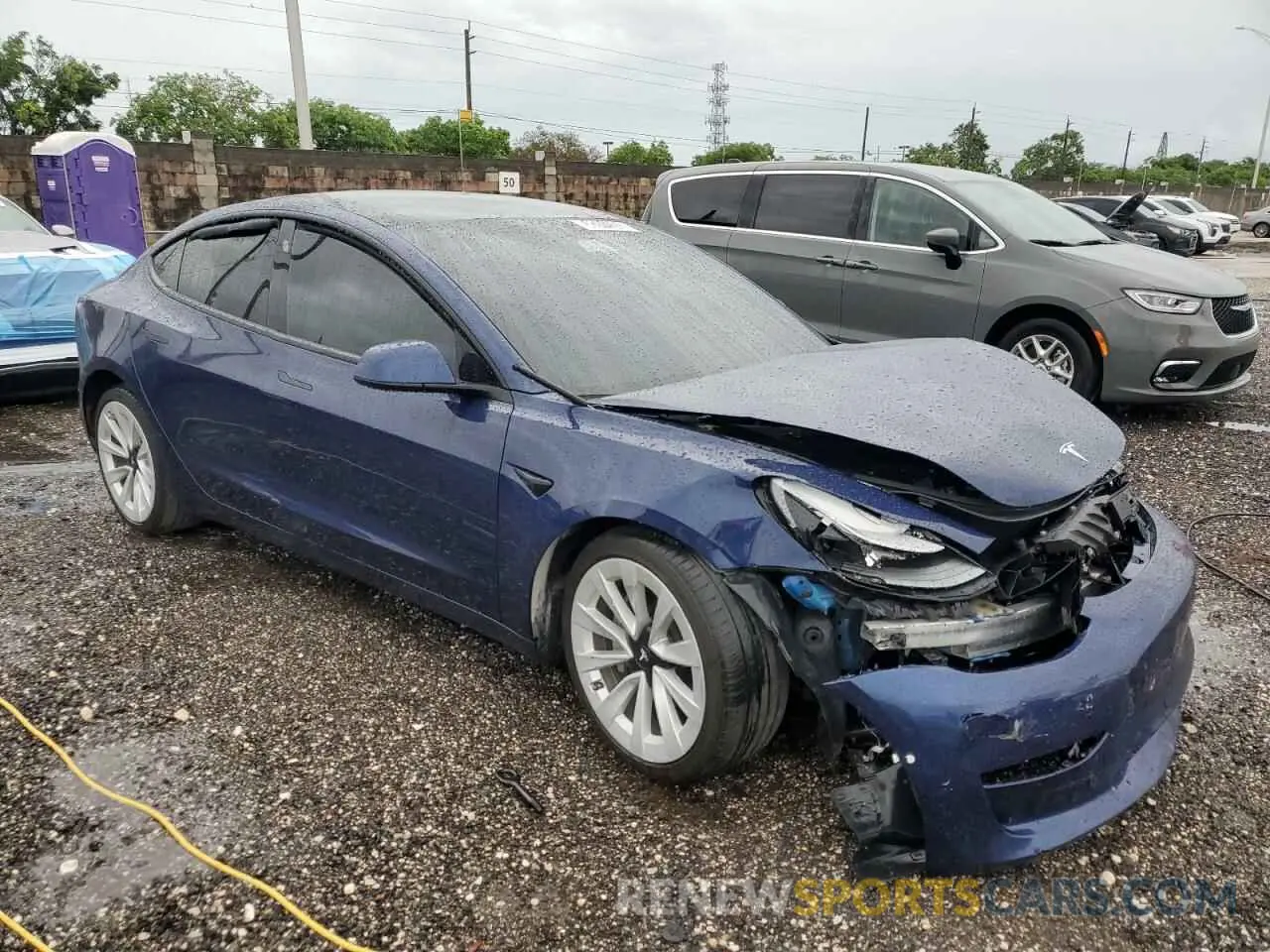4 fotografías del automóvil dañado 5YJ3E1EB3MF980135 TESLA MODEL 3 2021