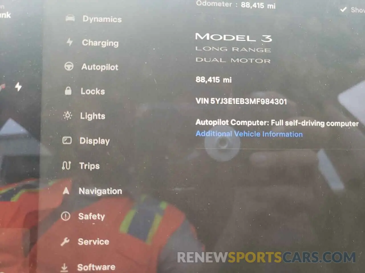 9 fotografías del automóvil dañado 5YJ3E1EB3MF984301 TESLA MODEL 3 2021