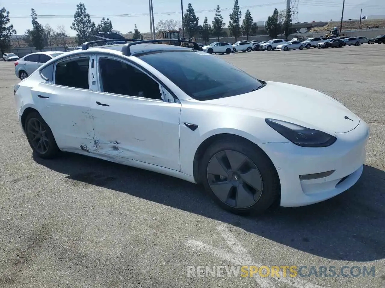 4 fotografías del automóvil dañado 5YJ3E1EB4MF002906 TESLA MODEL 3 2021