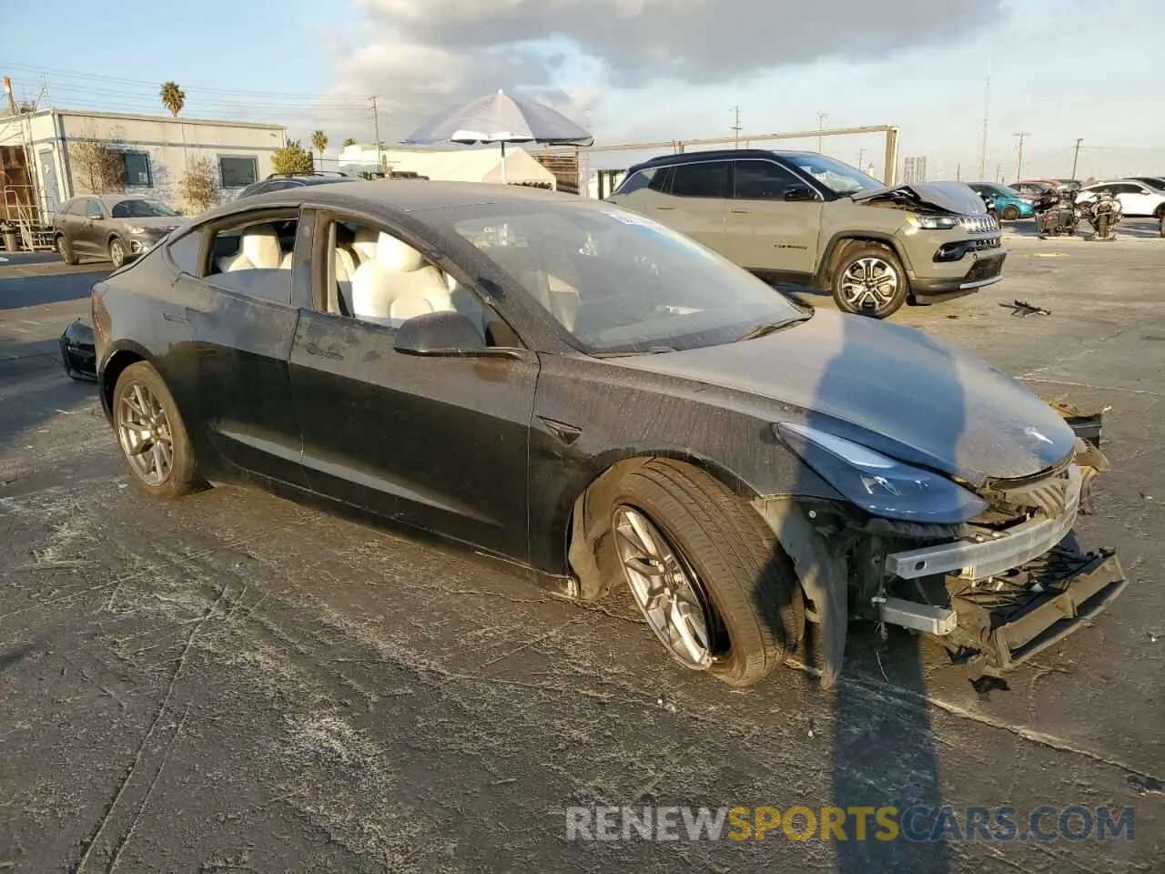 4 fotografías del automóvil dañado 5YJ3E1EB4MF068131 TESLA MODEL 3 2021