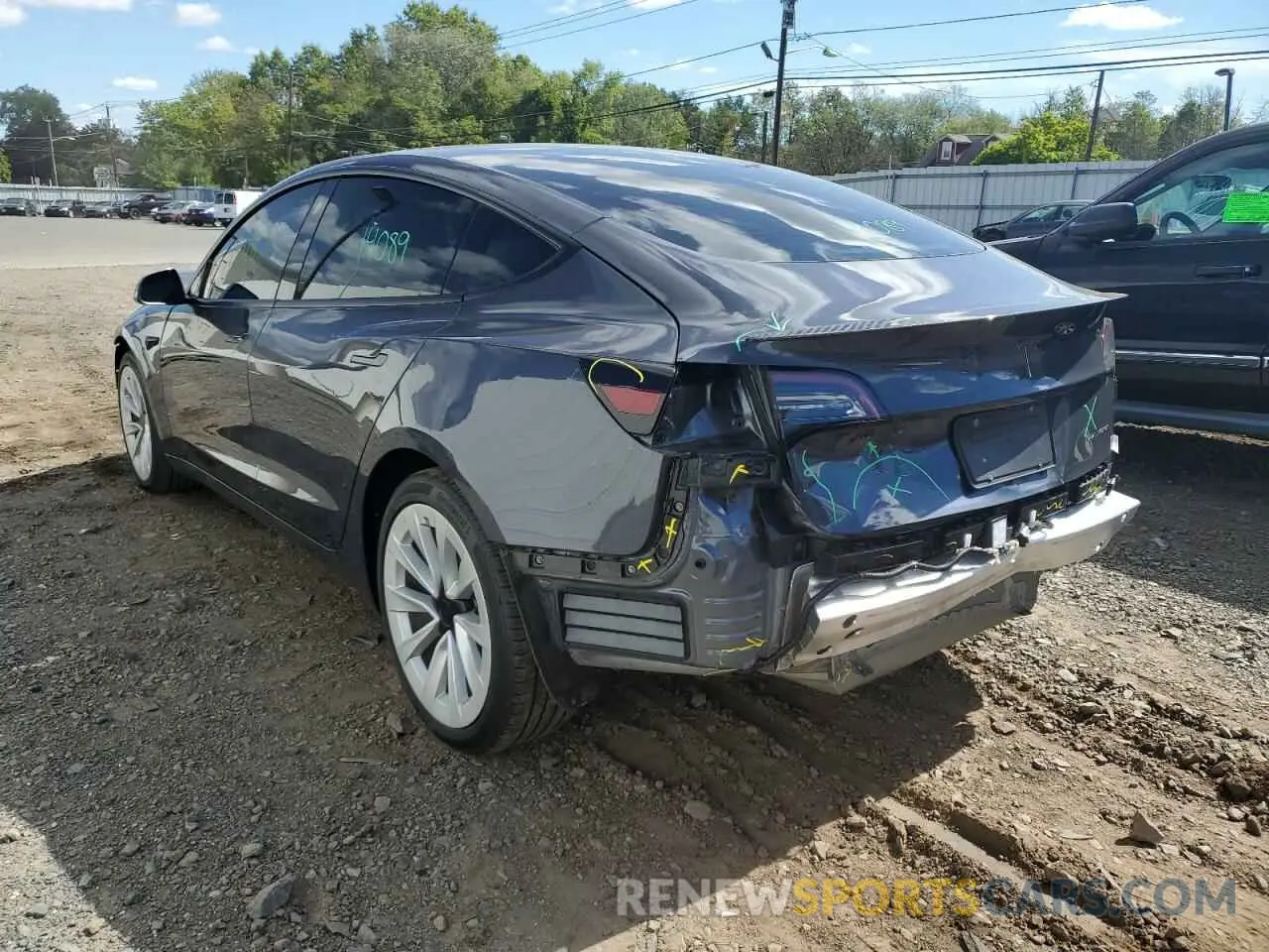 3 fotografías del automóvil dañado 5YJ3E1EB4MF084653 TESLA MODEL 3 2021