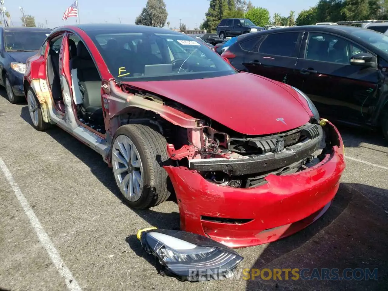 1 fotografías del automóvil dañado 5YJ3E1EB4MF855628 TESLA MODEL 3 2021
