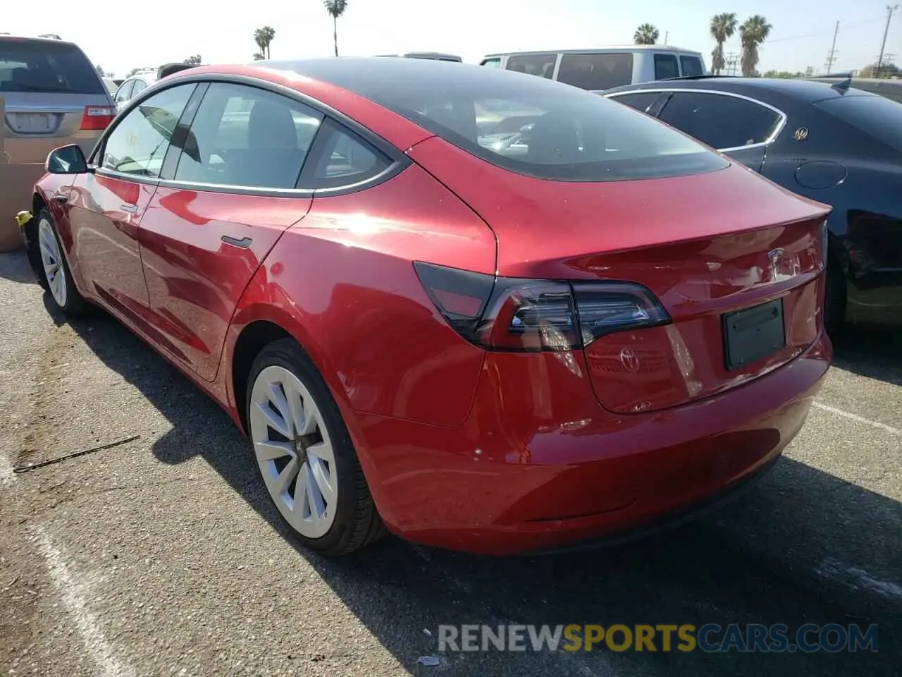 3 fotografías del automóvil dañado 5YJ3E1EB4MF855628 TESLA MODEL 3 2021