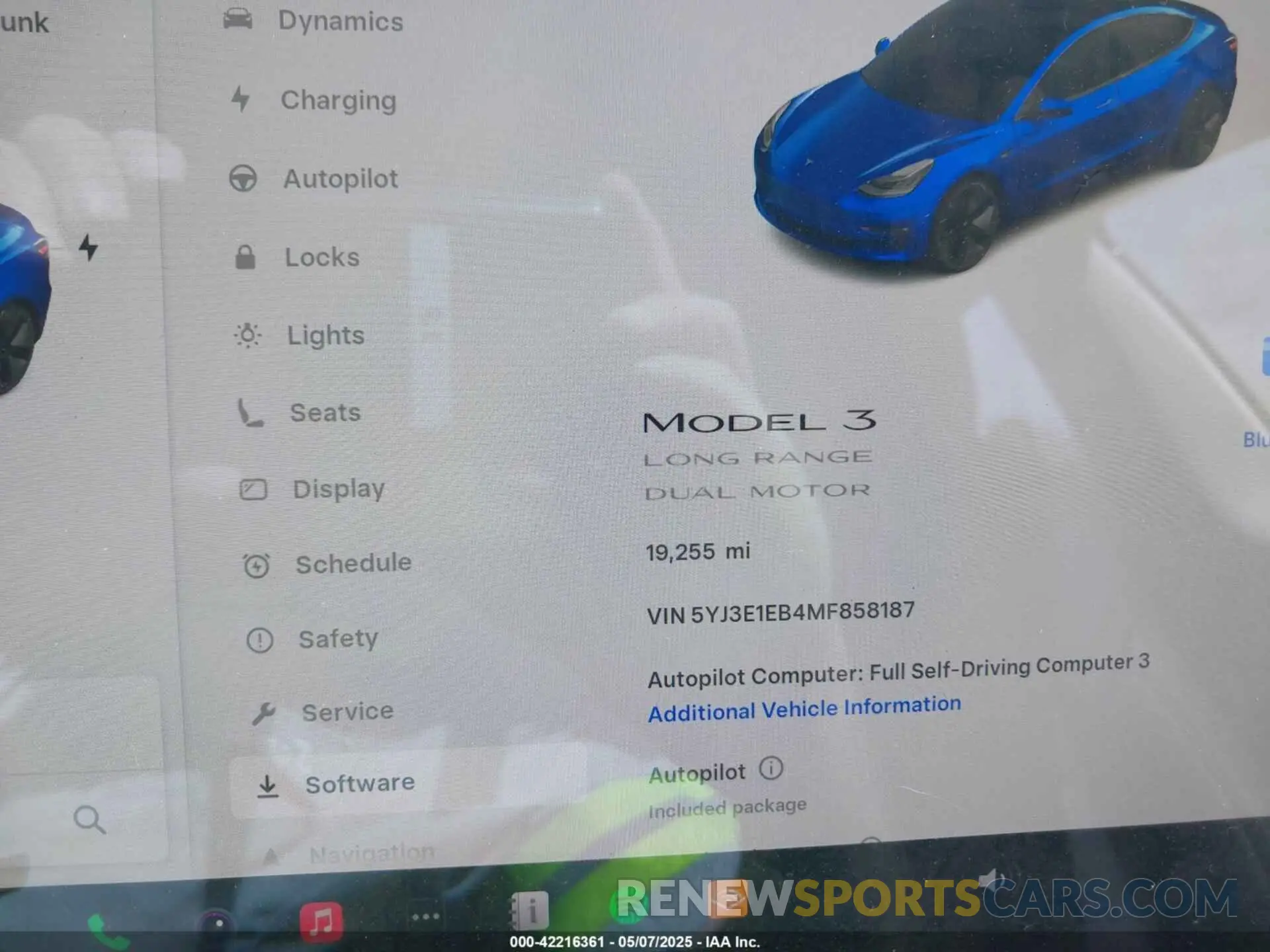 15 fotografías del automóvil dañado 5YJ3E1EB4MF858187 TESLA MODEL 3 2021